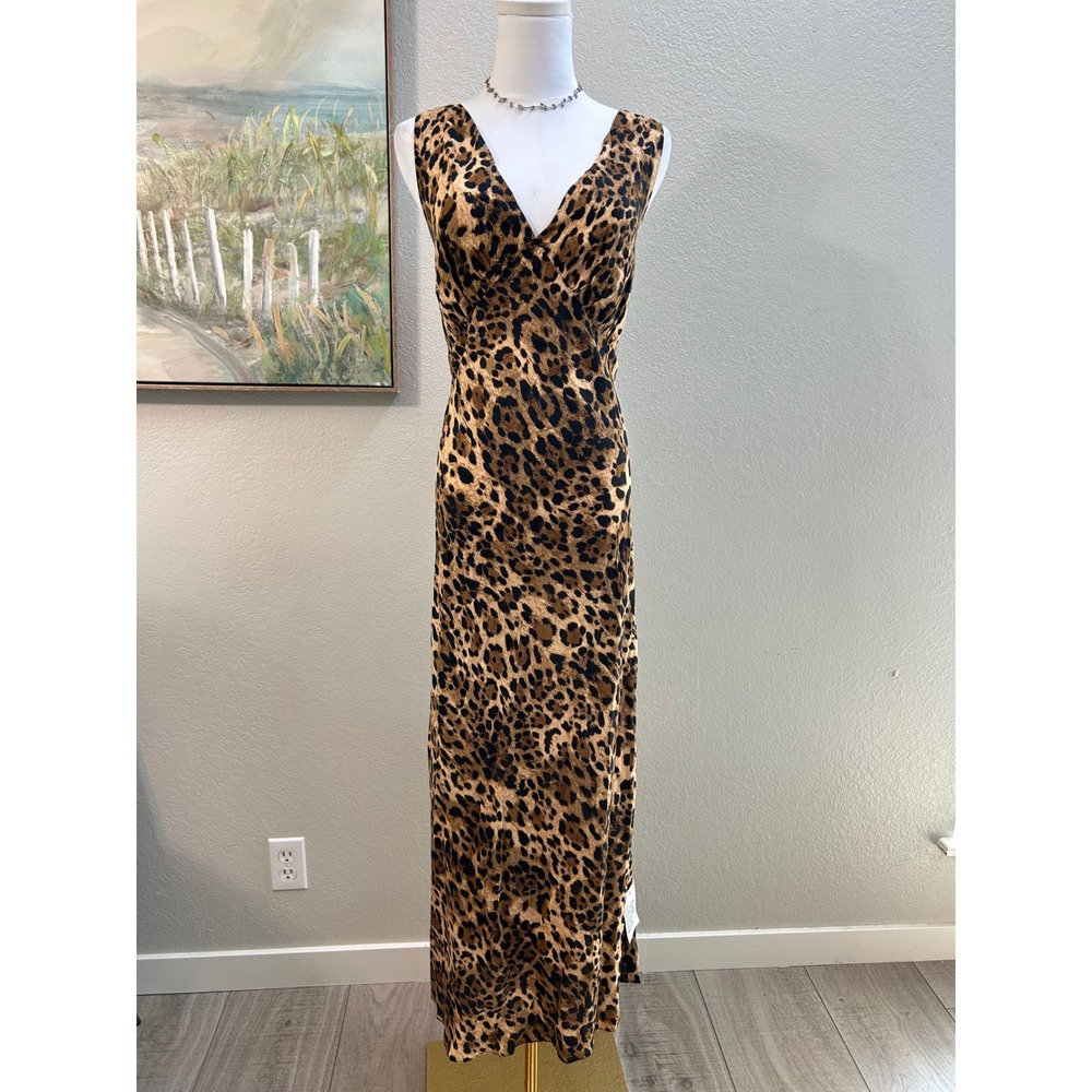 Miss Selfridge Leopard Print Maxi Dress Y2K 90s Animal Print Fits Large